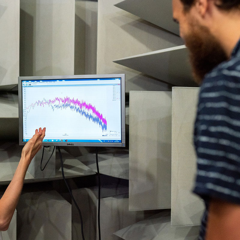 Engineer with noise graph