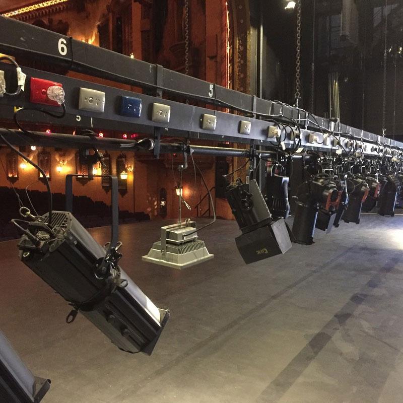 Stage lighting on elevated bar