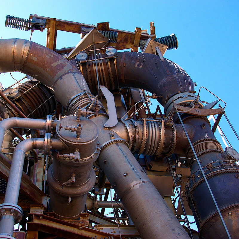 Network of metal pipes