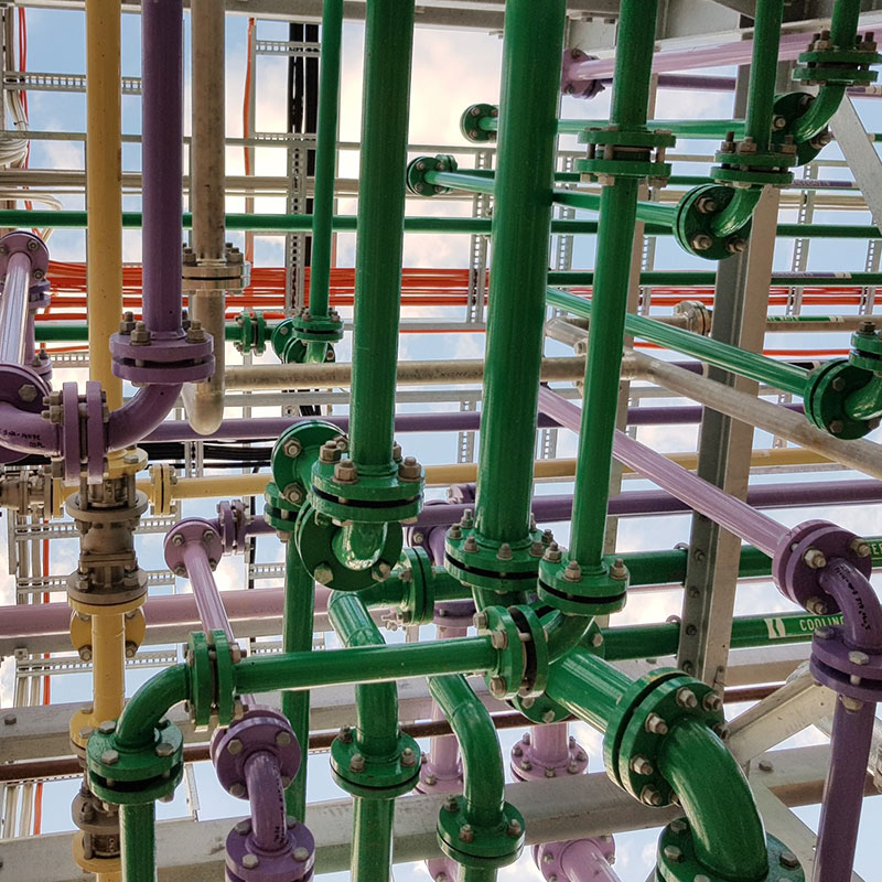 Network of metal pipes