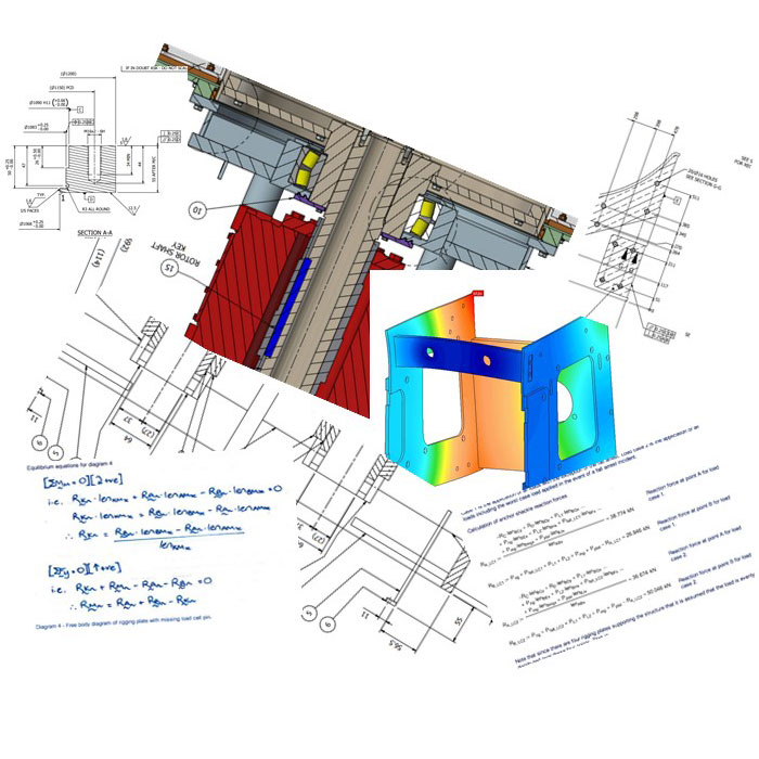 collage to show machine design and drafting