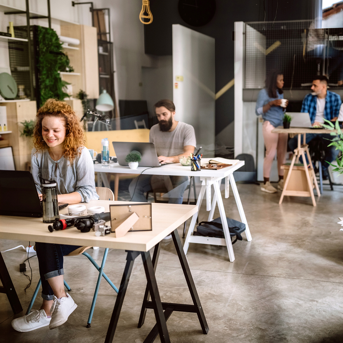 SME office environment with people working
